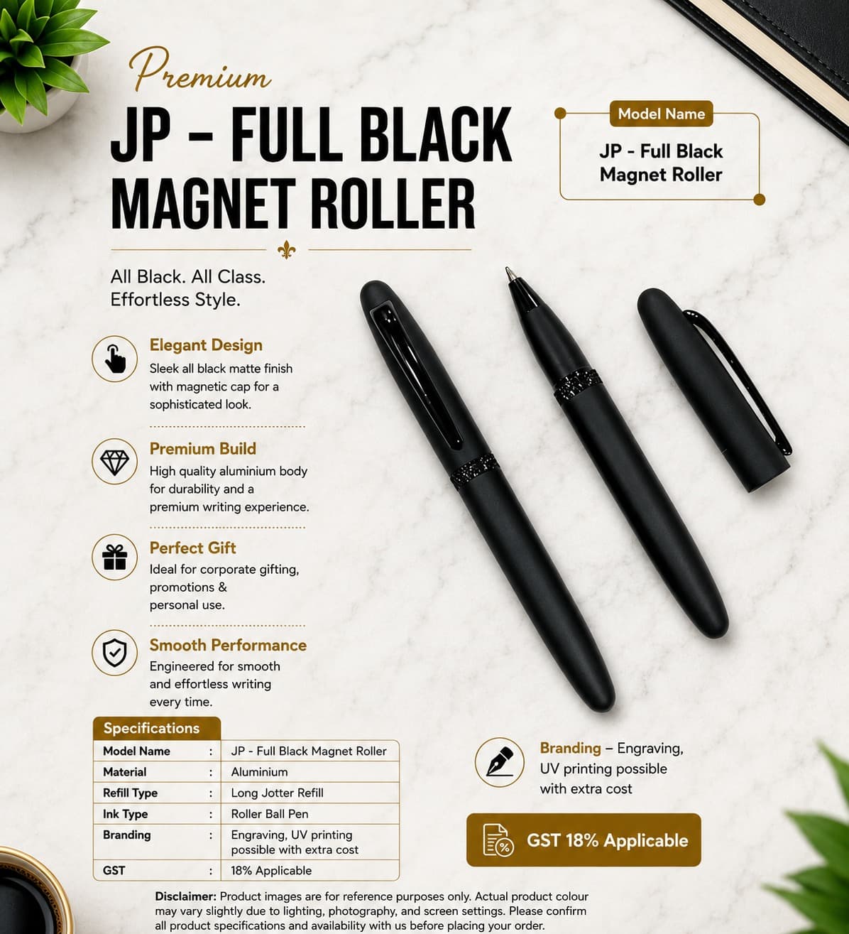 Pen Full Black Magnet Roller