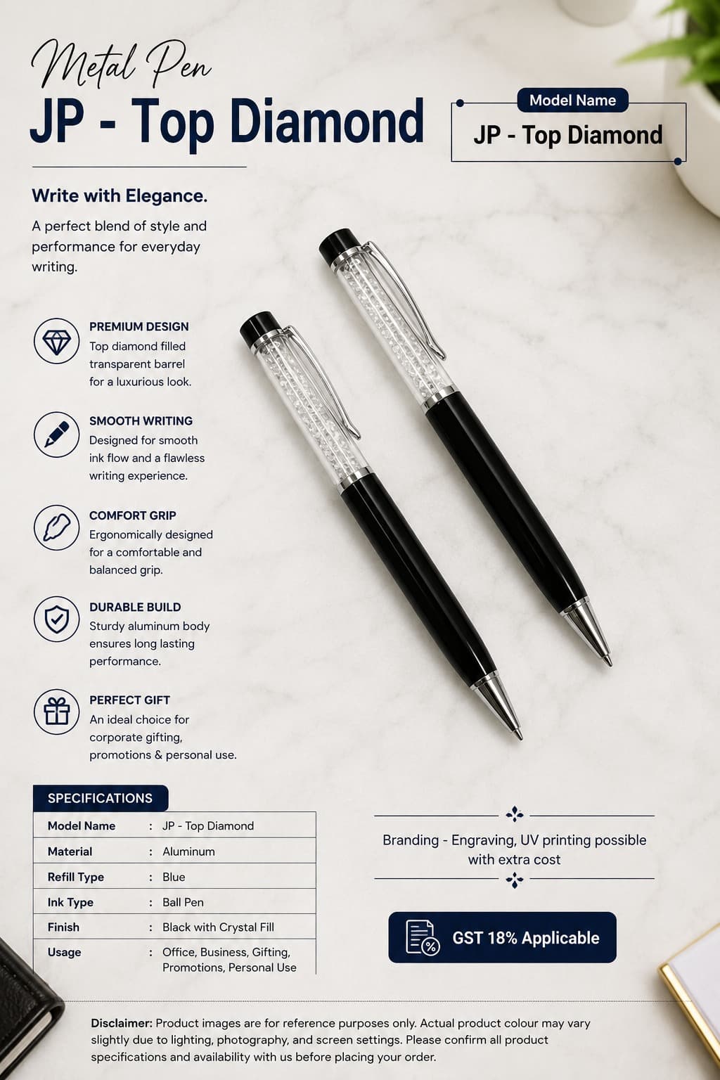 Pen Top Diamond