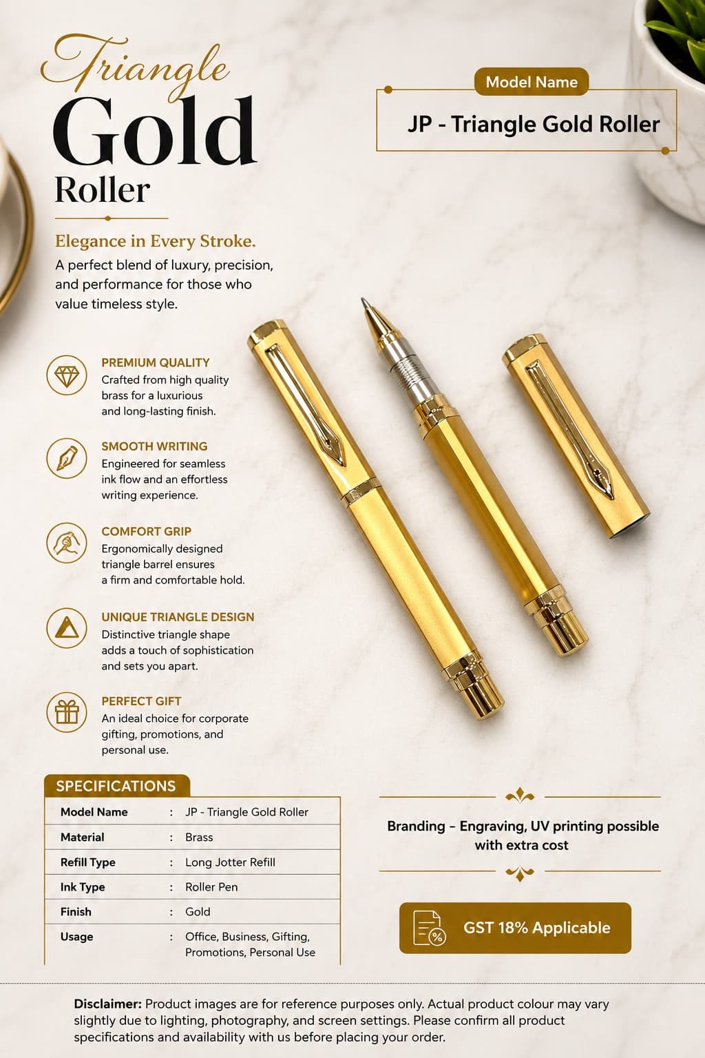 Pen Triangle Gold Roller
